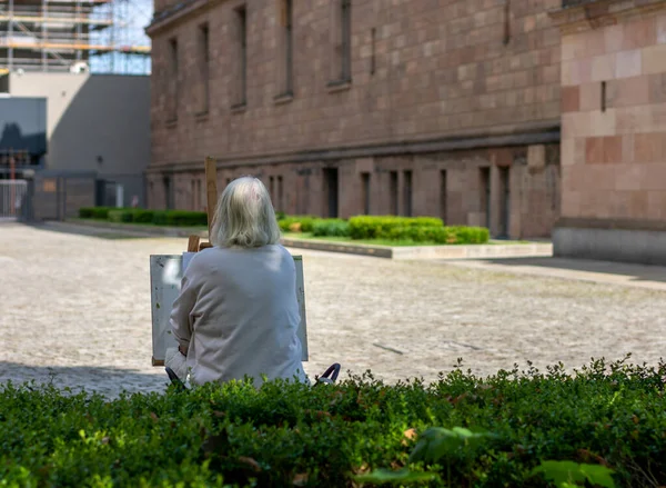 Turistas Artistas Nuevo Museo Isla Los Museos Berlín Alemania — Foto de Stock