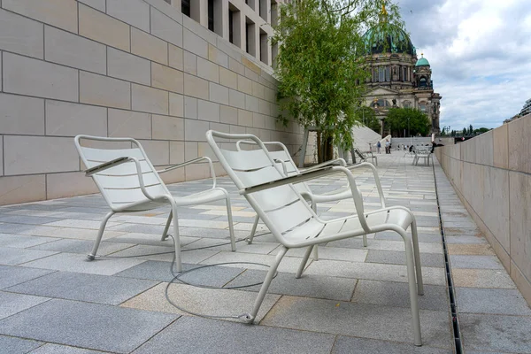 Nově Vybudované Humboldtovo Fórum Městským Palácem Promenádou Sprévě Berlíně Mitte — Stock fotografie