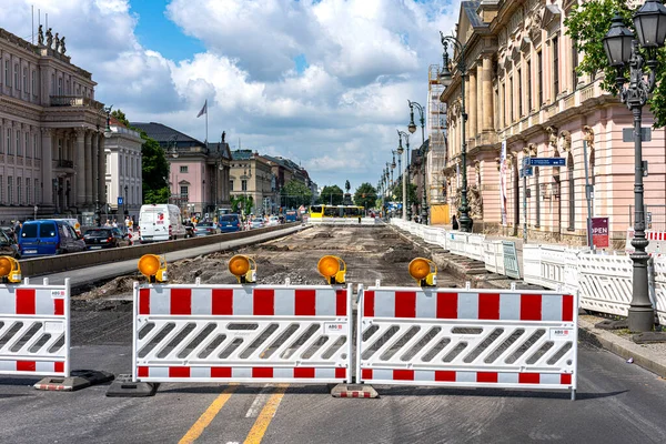 Road Construction Site Boulevard Unter Den Linden Berlin — Stock Photo, Image