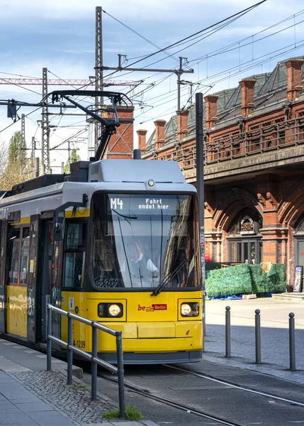 Yellow Trams Berlin Traffic City — Stock Photo, Image