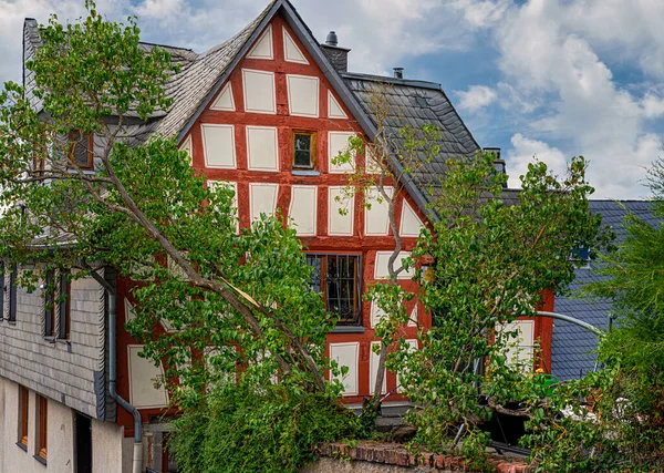 Halvtimrat Hus Den Gamla Staden Limburg Der Lahn Hessen Tyskland — Stockfoto