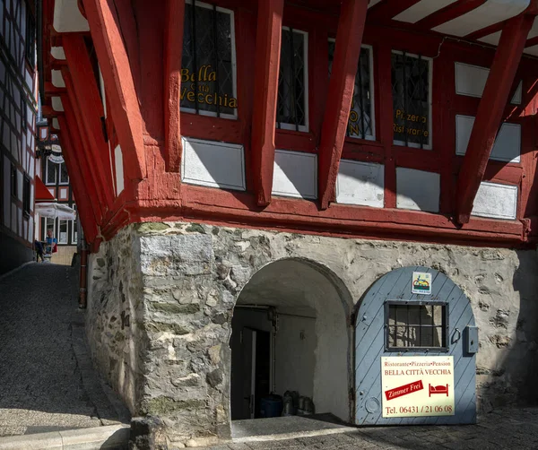 Halvtimrat Hus Den Gamla Staden Limburg Der Lahn Hessen Tyskland — Stockfoto