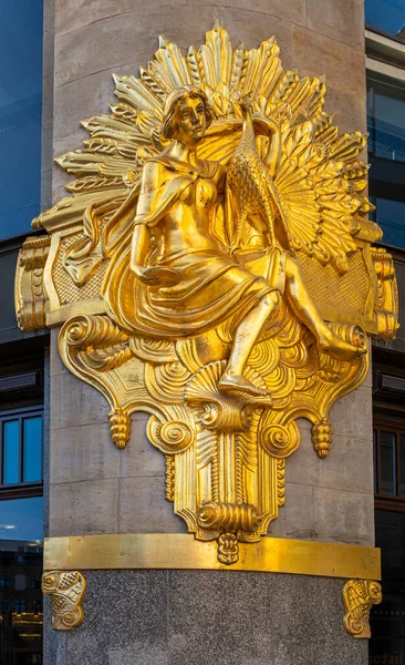 Gilded Decoration Commerzbank Branch Leipzig — Stock Photo, Image
