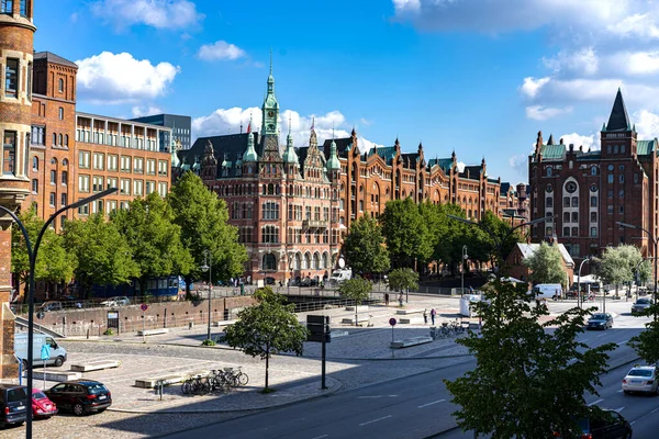 Casas Antiguas Históricas Speicherstadt Hamburgo —  Fotos de Stock