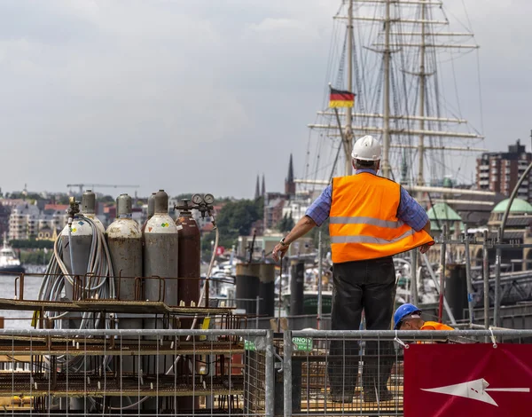 Byggarbetsplatsen på harbor — Stockfoto