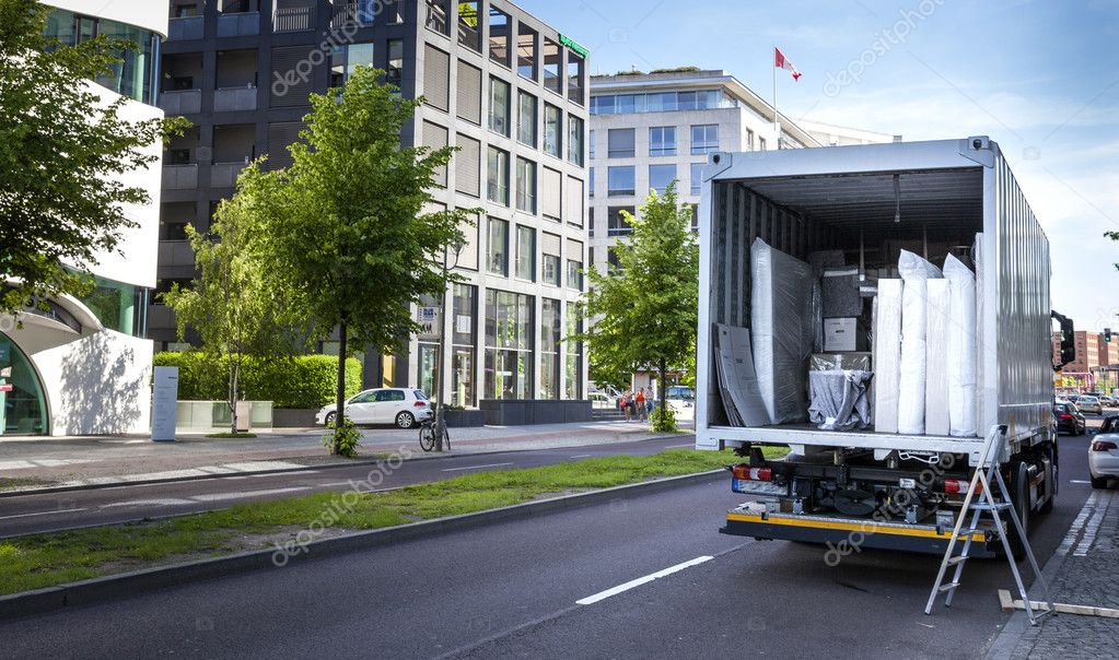 Truck delivers mattresses Stock Photo by ©chrissi 57889211
