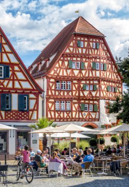 Ladenburg şehir yarı ahşap evleri