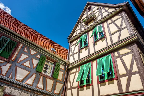 Half-timbered houses in the town of Ladenburg — Stock Photo, Image