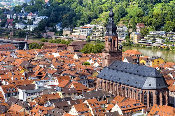 Heidelberg con la Chiesa dello Spirito Santo — Foto Stock