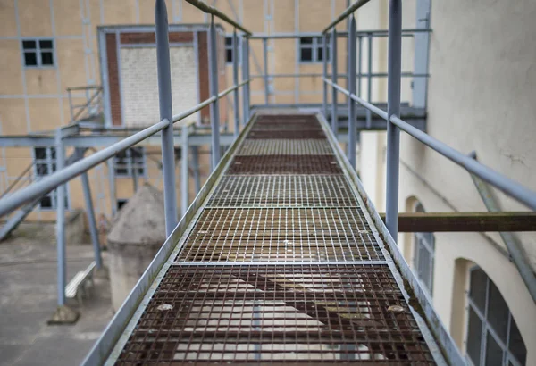 Fire stairs in an old factory — Stock Photo, Image