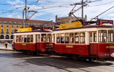 Electricos de Lisboa, Lizbon, Portekiz 'de tipik bir yerel tramvay ve turizm merkezi.