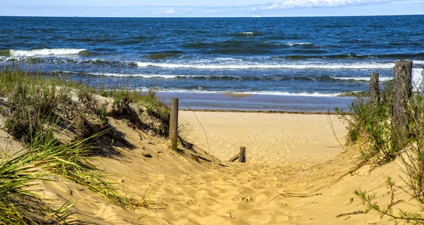Homokos strand a sziget Usedom a Balti-tenger — Stock Fotó