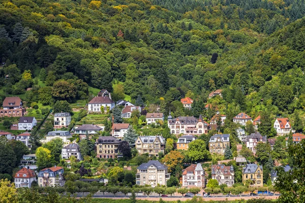 Vista de cima em moradias na cidade alemã de Heidelberg — Fotografia de Stock