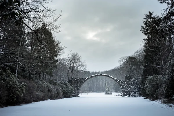 Impressões de inverno da Ponte em Kramlau / Alemanha — Fotografia de Stock