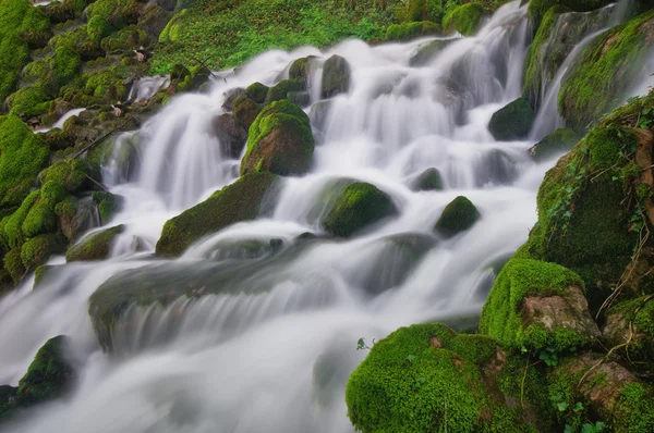 Nära upp skott av vattenfall, Bulgarien Stockfoto
