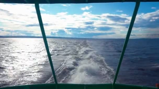 Boat Swimming, View From Onboard — Stock Video