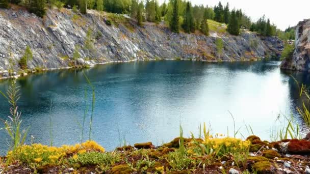 Cañón del Mármol Ruskeala en Karelia, Rusia — Vídeos de Stock