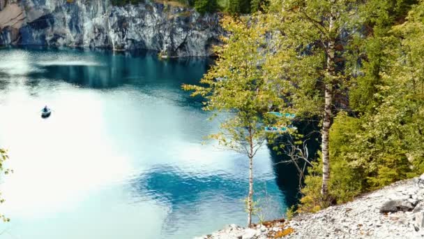 Cañón del Mármol Ruskeala en Karelia, Rusia — Vídeos de Stock