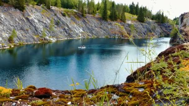 Cañón del Mármol Ruskeala en Karelia, Rusia — Vídeos de Stock