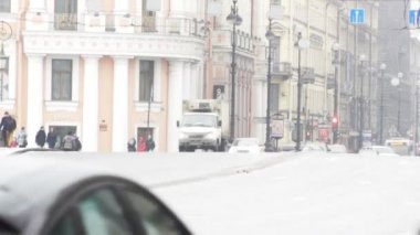 Şehir Manzaralı ağır gün trafik ile