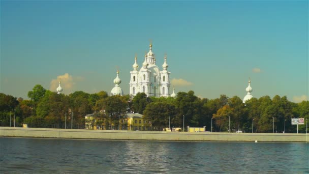 Vista panorámica de la hermosa Catedral de Smolensky — Vídeos de Stock