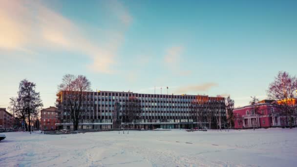 Vista Wilight na Câmara Municipal de Petrozavodsk — Vídeo de Stock