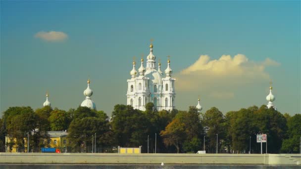 Vista panoramica sulla Cattedrale di Smolensky — Video Stock