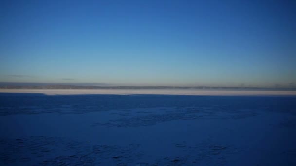 Poort op bevroren Onega lake — Stockvideo