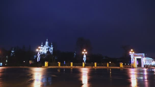 Rundumblick auf die Smolenski-Kathedrale — Stockvideo