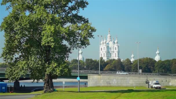 Vista panorâmica da Catedral de Smolensky — Vídeo de Stock