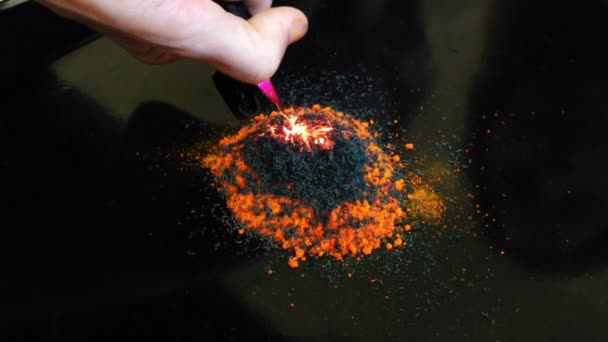 Expérience chimique du volcan 