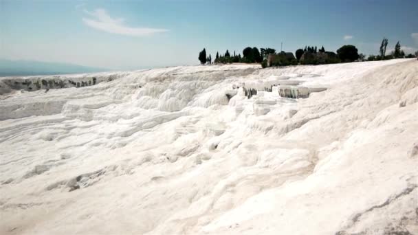 Parete di calcio a Pamukkale — Video Stock