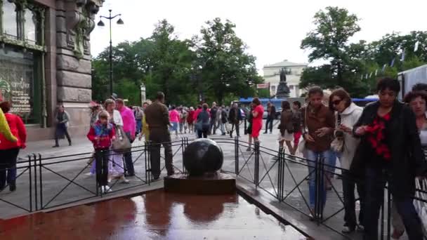 Nevsky Prospekt Çeşmede yakınındaki turistik — Stok video