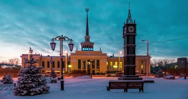 Bahnhof in Petrosawodsk — Stockvideo