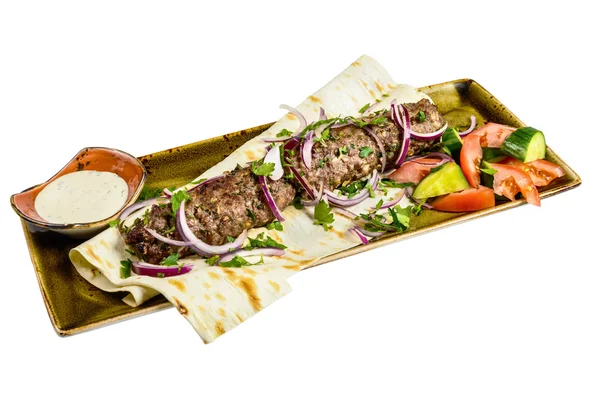 Kebab s pita chlebem — Stock fotografie