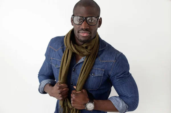 Fashion handsome young man posing at home. — Stock Photo, Image