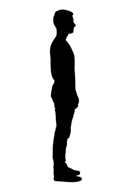 Ayakta çocuğun siluet.