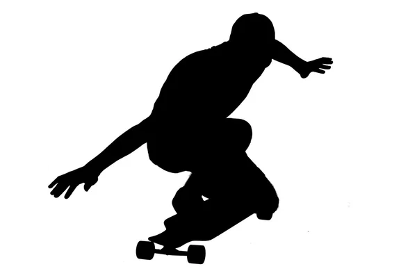 Silhuetas de rapaz patinador . — Fotografia de Stock