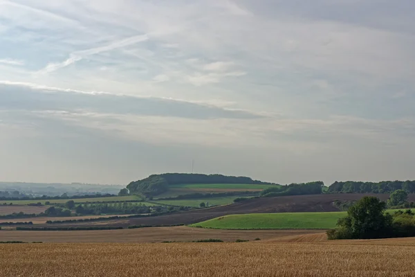 Blick über neblige Hügel, Großbritannien — Stockfoto