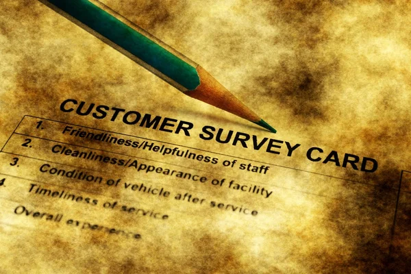 Customer survey card grunge concept — Stock Photo, Image