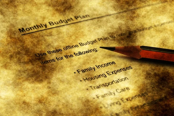 Monthly budget plan grunge concept — Stock Photo, Image