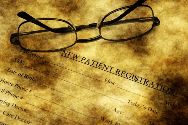 Patient information grunge application — Stock Photo, Image