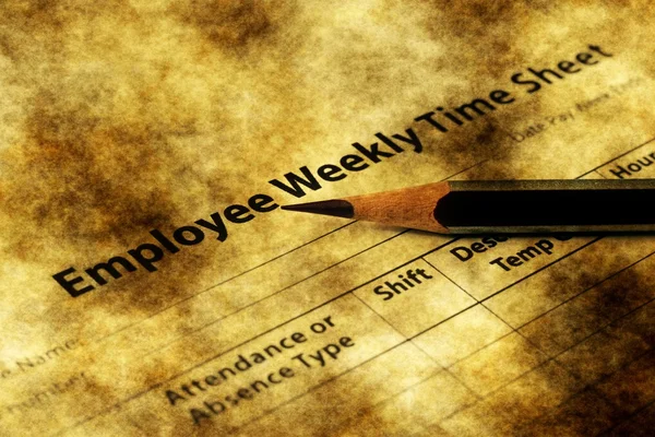 Employee time sheet grunge concept — Stock Photo, Image