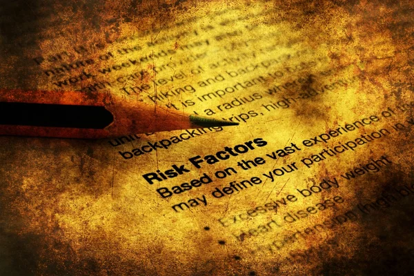 Riskfaktorer grunge koncept — Stockfoto