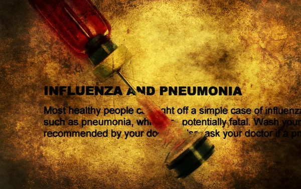 Conceito de gripe e pneumonia grunge — Fotografia de Stock