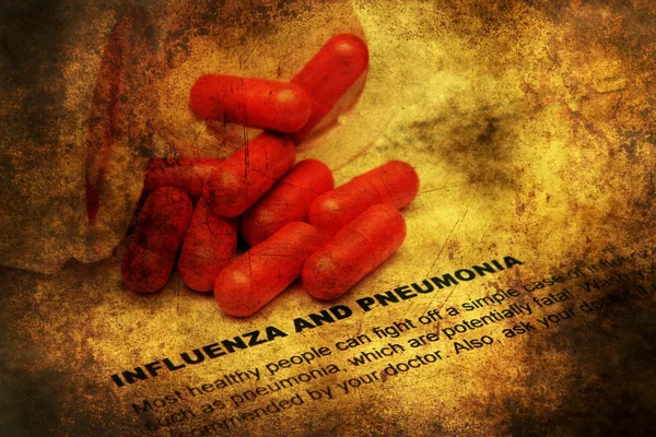 Influenza e polmonite concetto grunge — Foto Stock