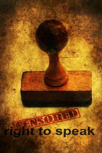 Censored right to speak grunge concept — Stock Photo, Image