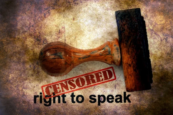 Censored stamp on right to speak — Stock Photo, Image