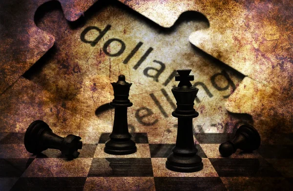 Chess and dollar grunge concept — Stock Photo, Image