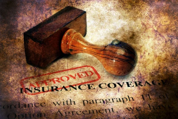 Sello aprobado en concepto de cobertura de seguros — Foto de Stock